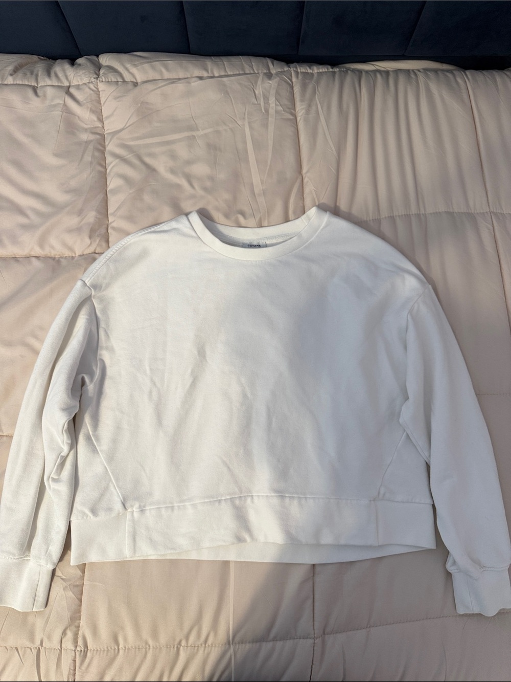 Cuyana White Crewneck Sweatshirt